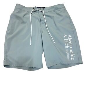 Abercrombie & Fitch Board Shorts Mens Swim Trunks 30‎ Logo Sage Green Stretch